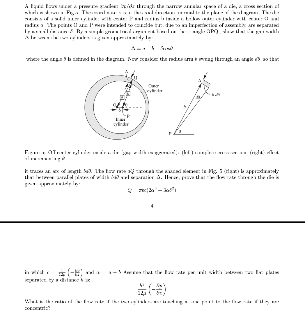 A liquid flows under a pressure gradient del p d
