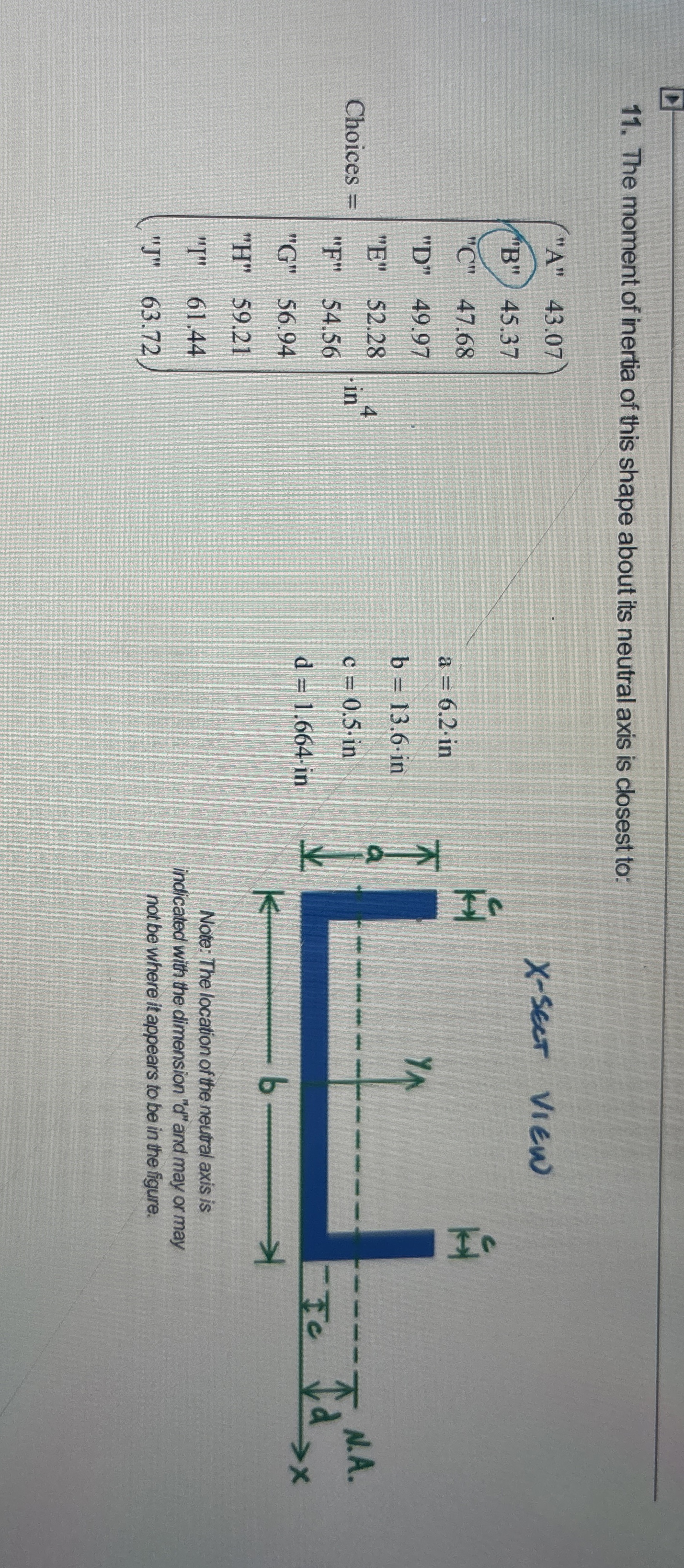 The moment of inertia of this shape about its