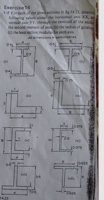 Exercise 1 4 1 - 8 For each of the given sections