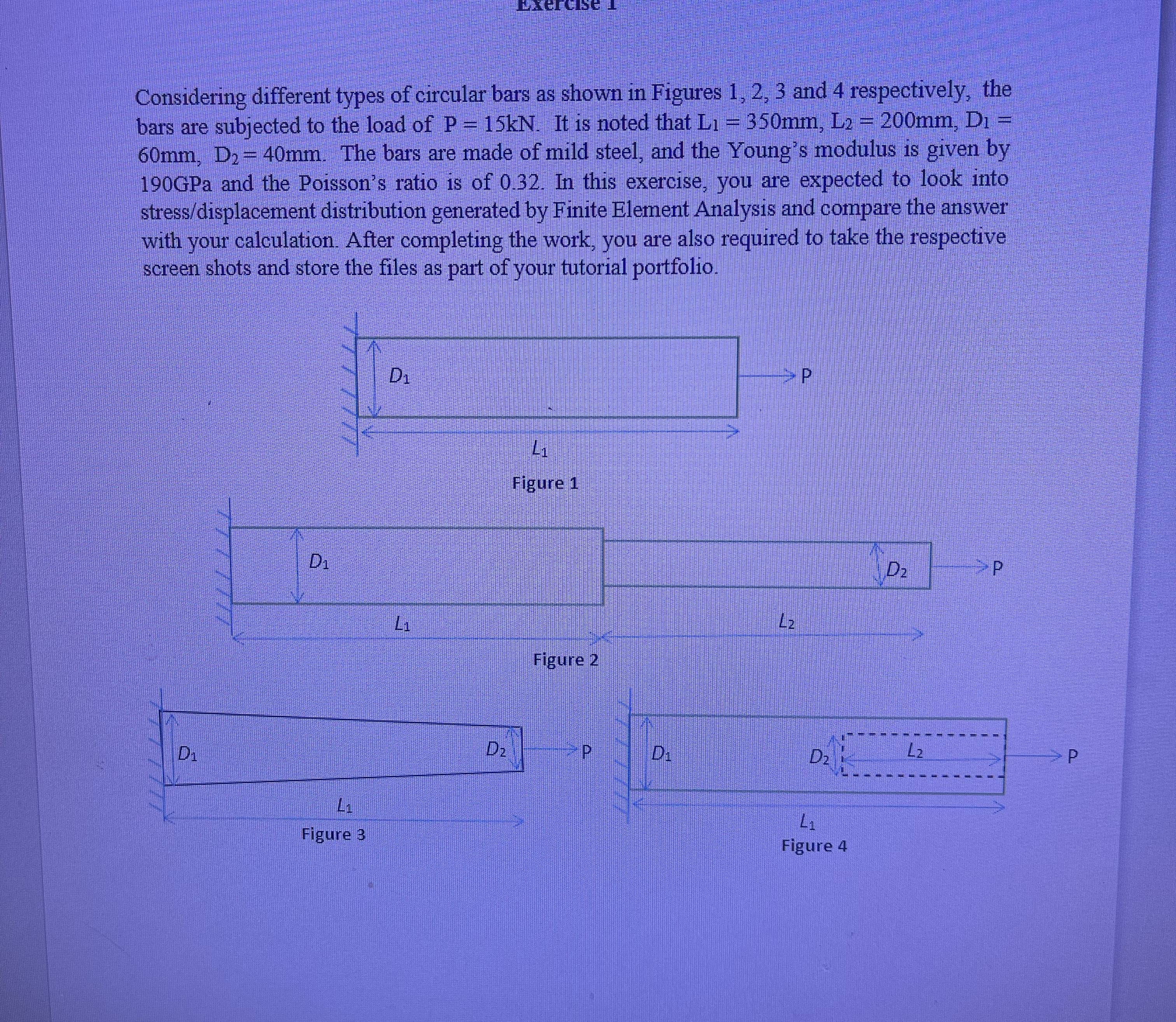 Considering different types of circular bars as