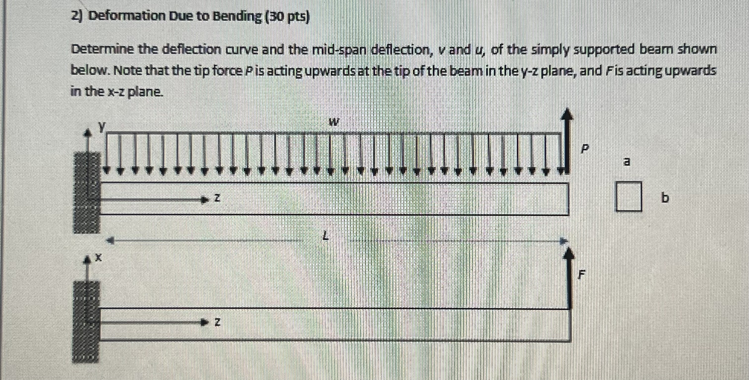 Deformation Due to Bending ( 3 0 pts ) Determine