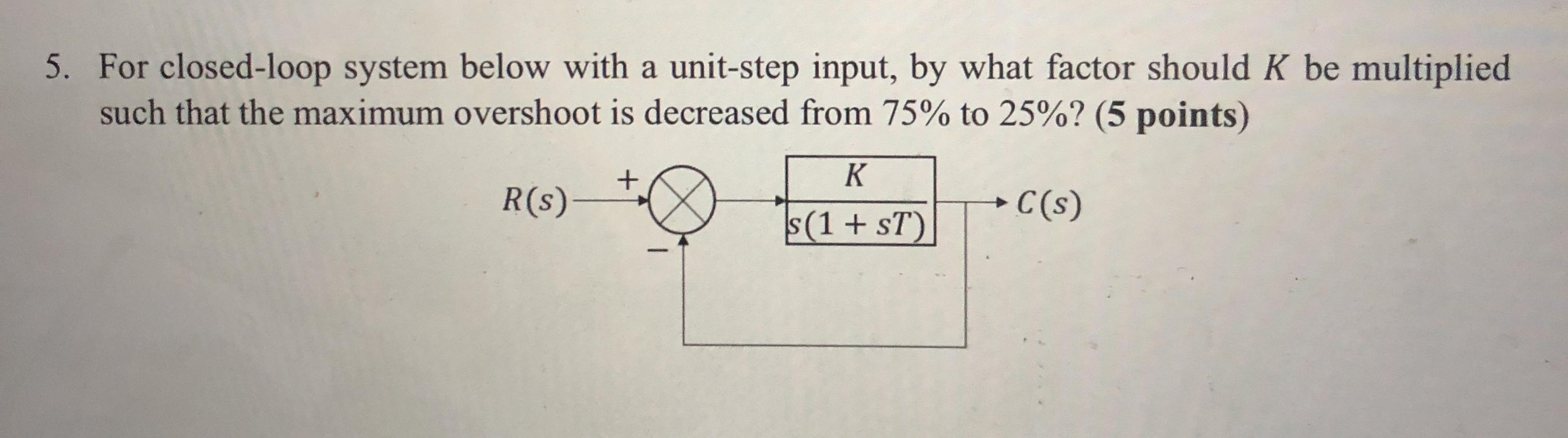 For closed - loop system below with a unit - step