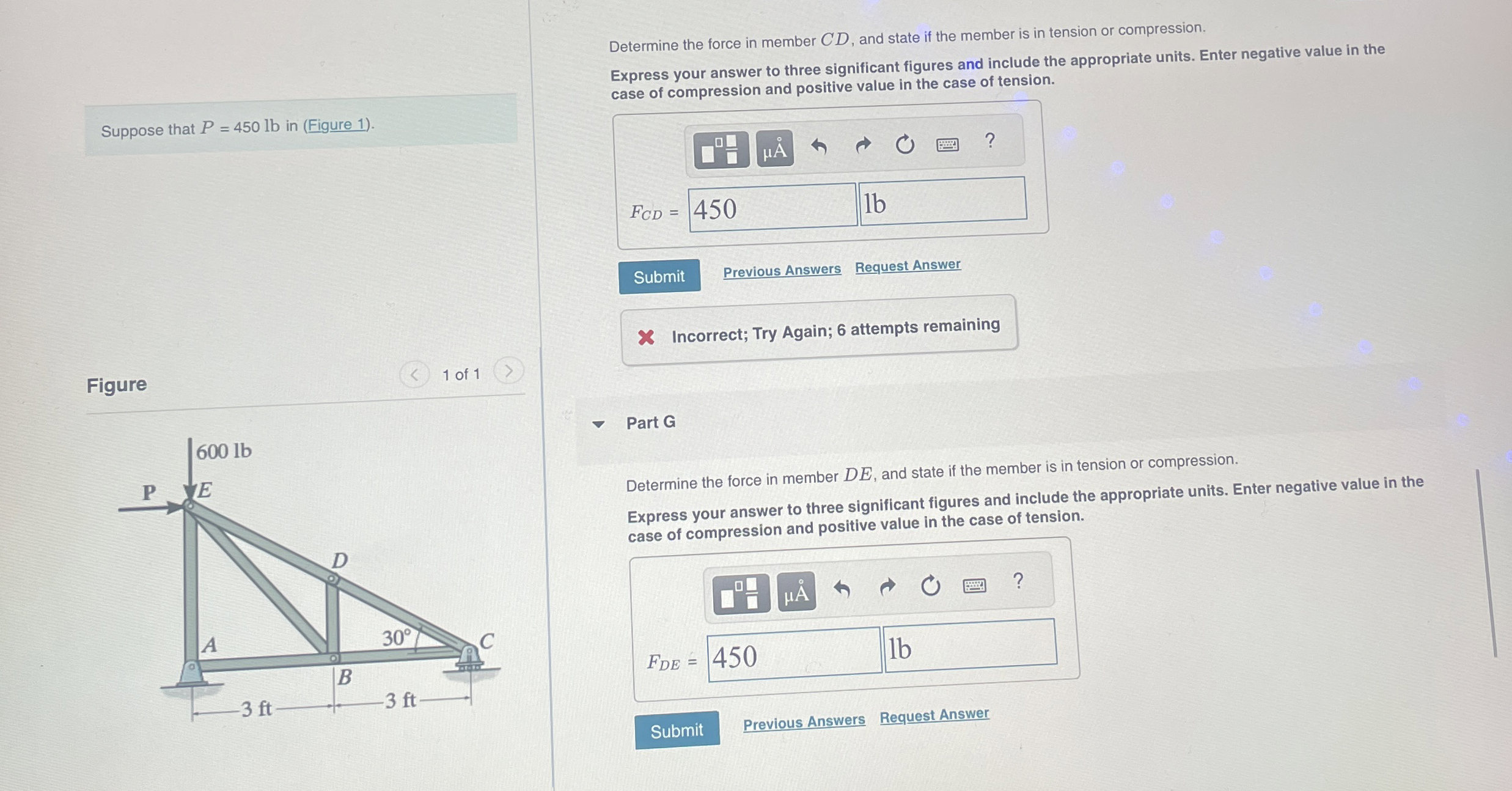 Suppose that P = 4 5 0 l b in ( Figure 1 ) .