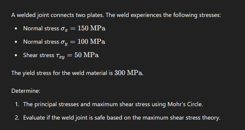 A welded joint connects two plates. The weld