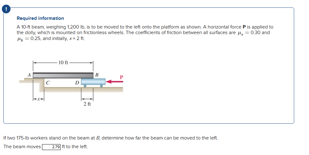 Required information A 1 0 - ft beam, weighing 1