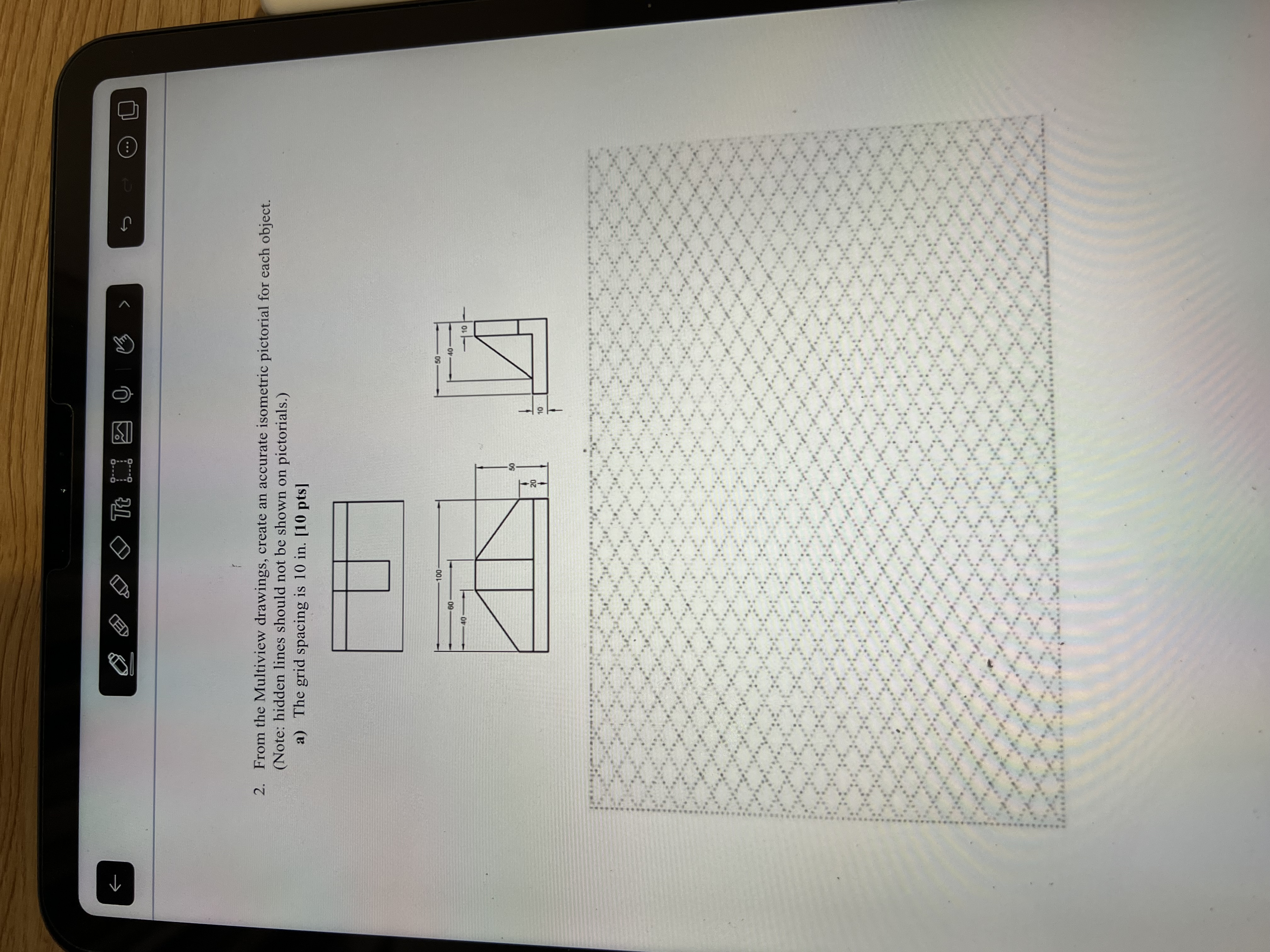 From the Multiview drawings, create an accurate