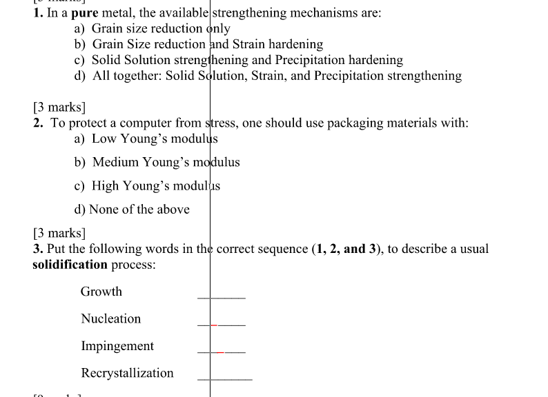 3 . Put the following words in the correct