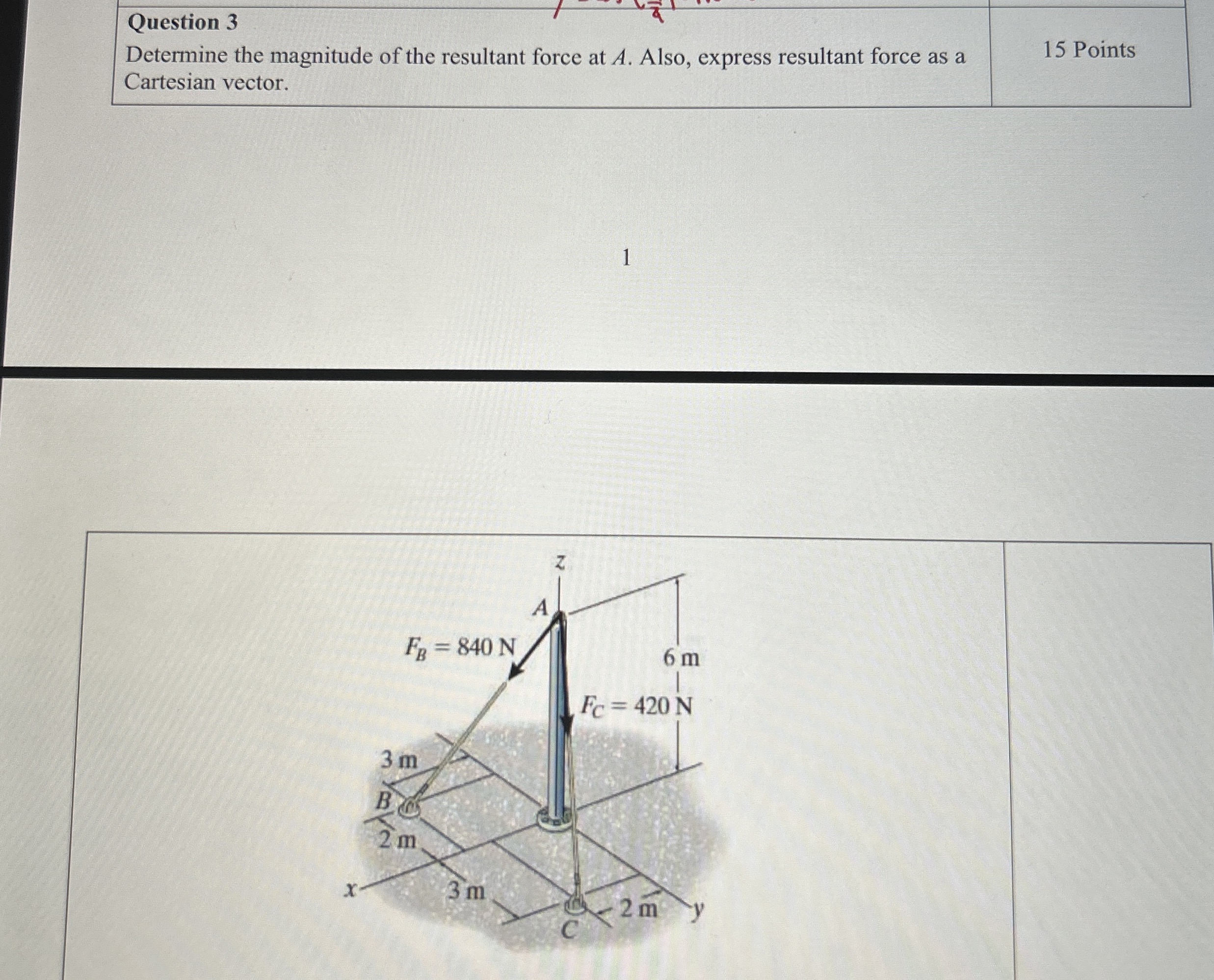 Question 3 Determine the magnitude of the