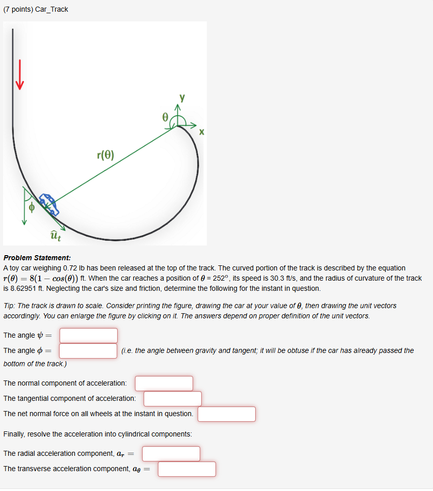 Problem Statement: A toy car weighing 0 . 7 2 lb