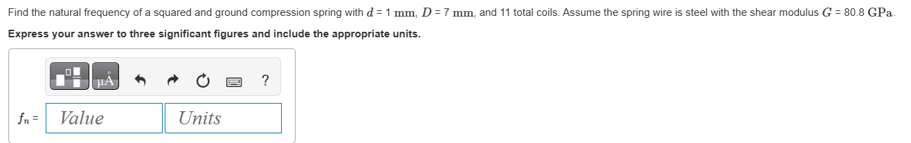 Find the natural frequency of a squared and