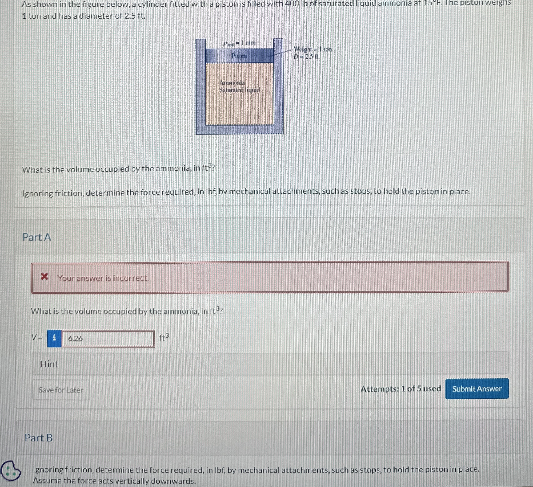 As shown in the figure below, a cylinder fitted