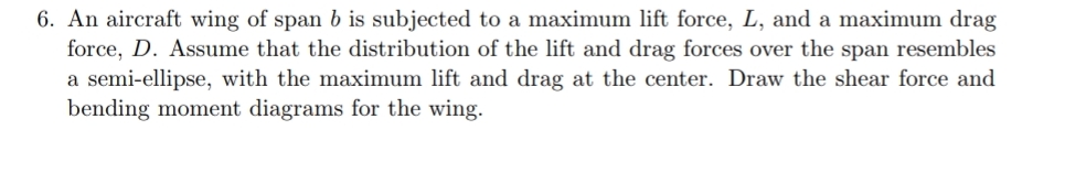 An aircraft wing of span b is subjected to a