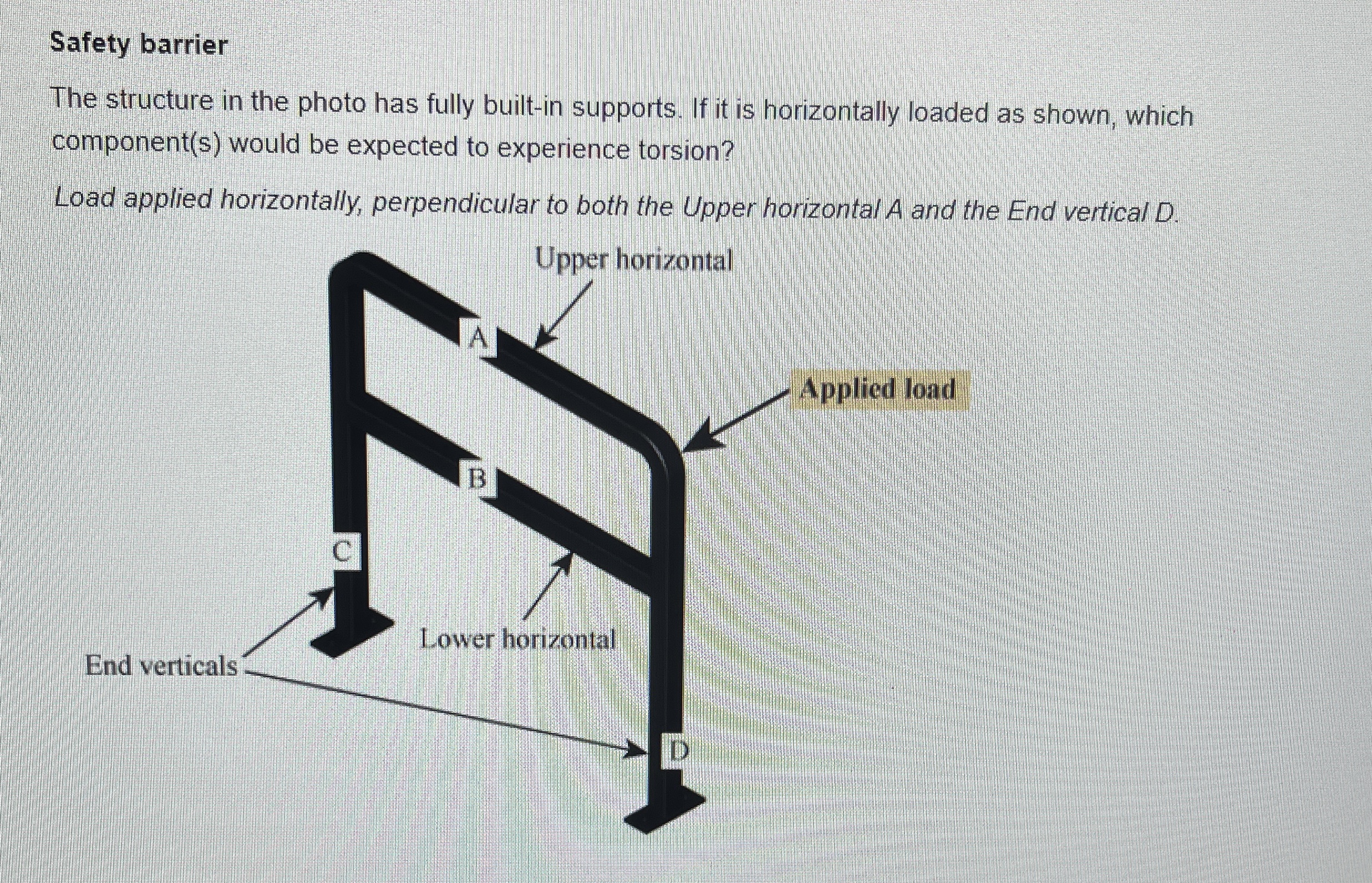 Safety barrier The structure in the photo has