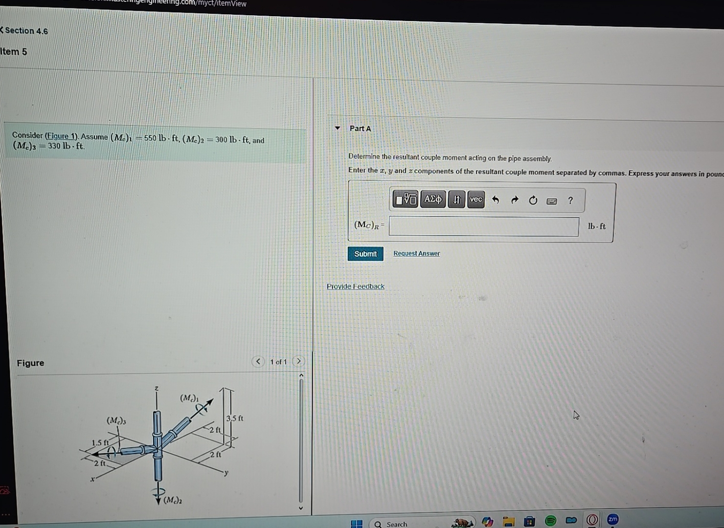 Consider ( Figure 1 ) . Assume ( M c ) 1 = 5 5 0