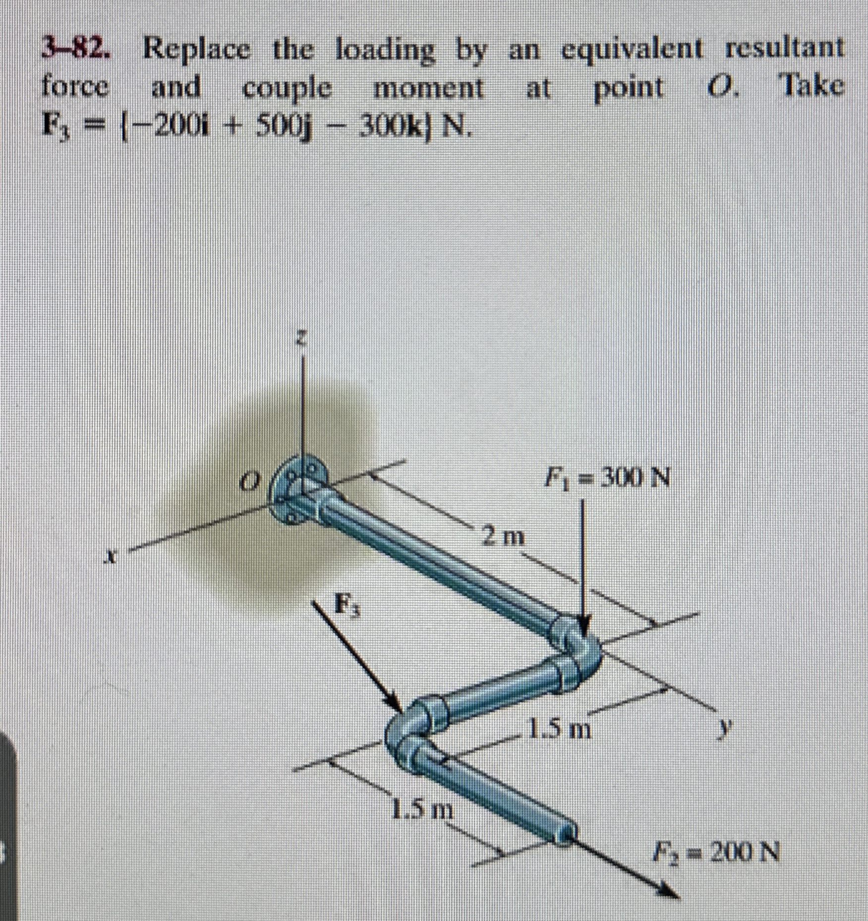 3 - 8 2 . Replace the loading by an equivalent
