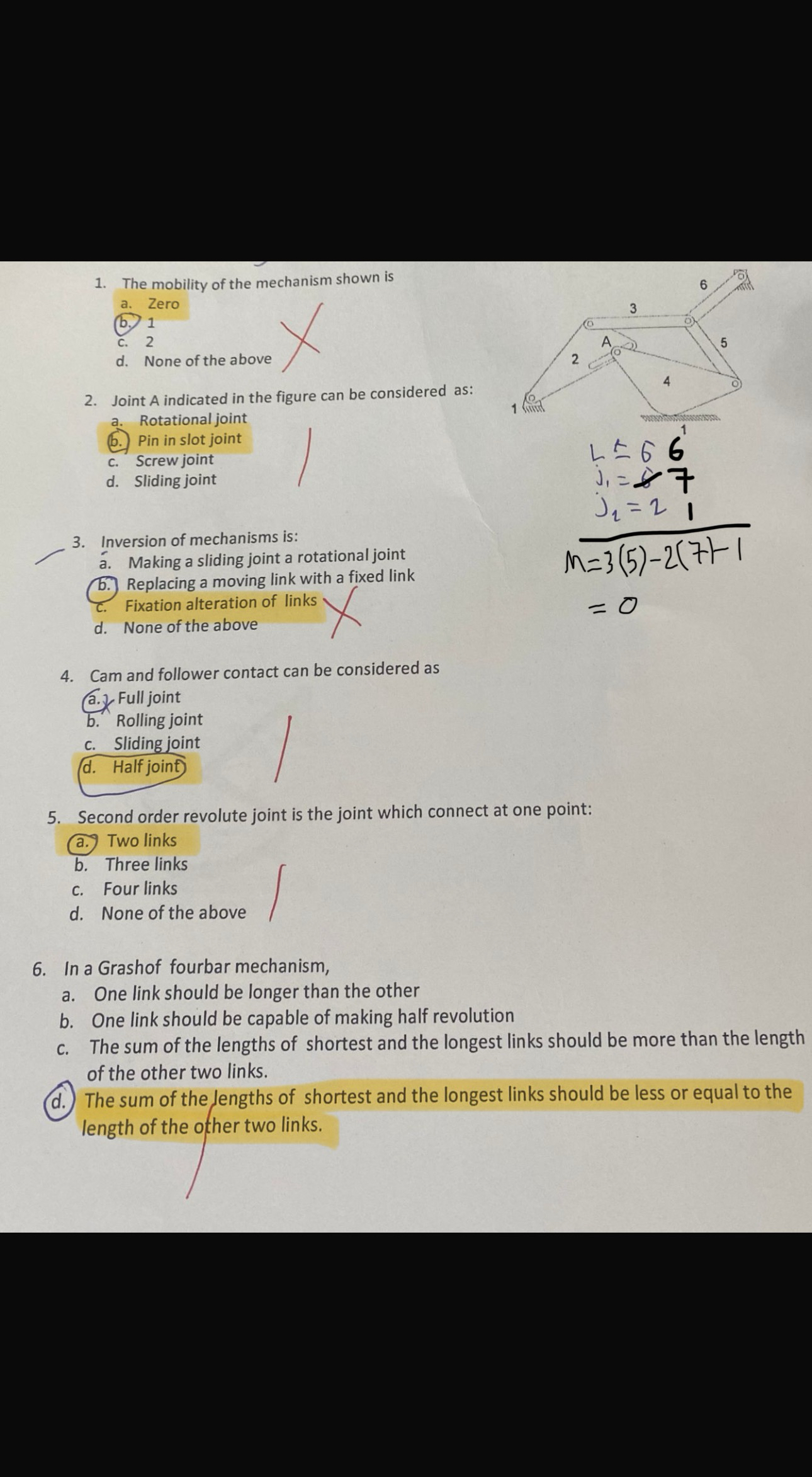 Joint A indicated in the figure can be considered