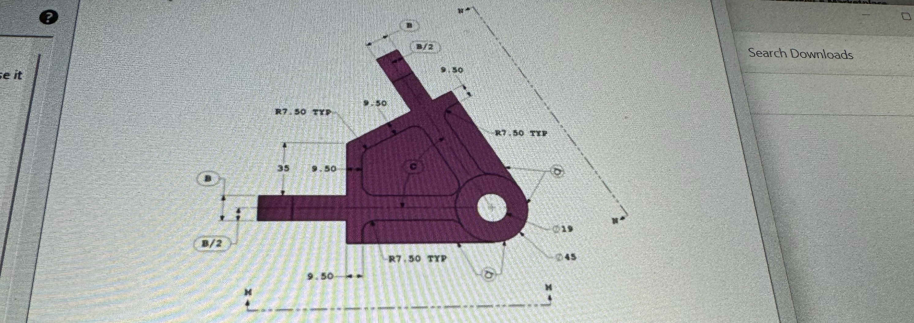 Do this in solid works with A = 1 2 0 B = 1 4 and