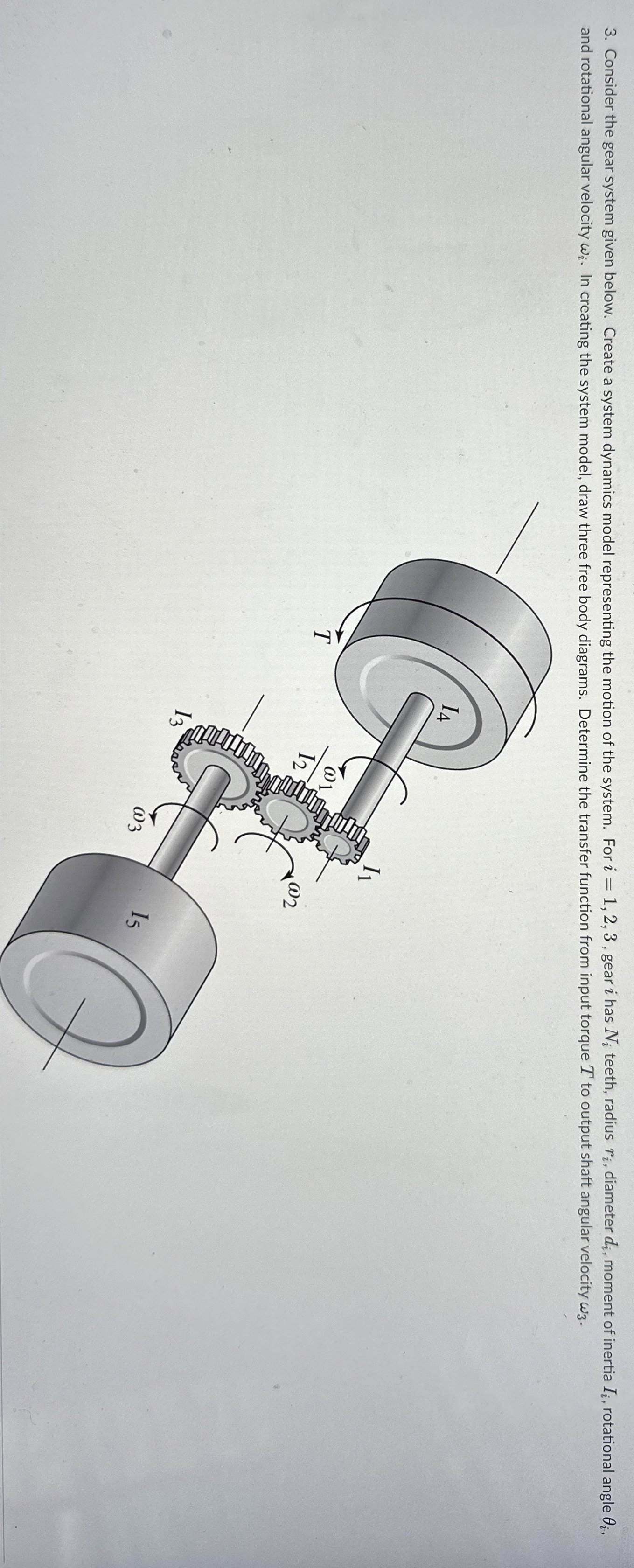 Consider the gear system given below. Create a