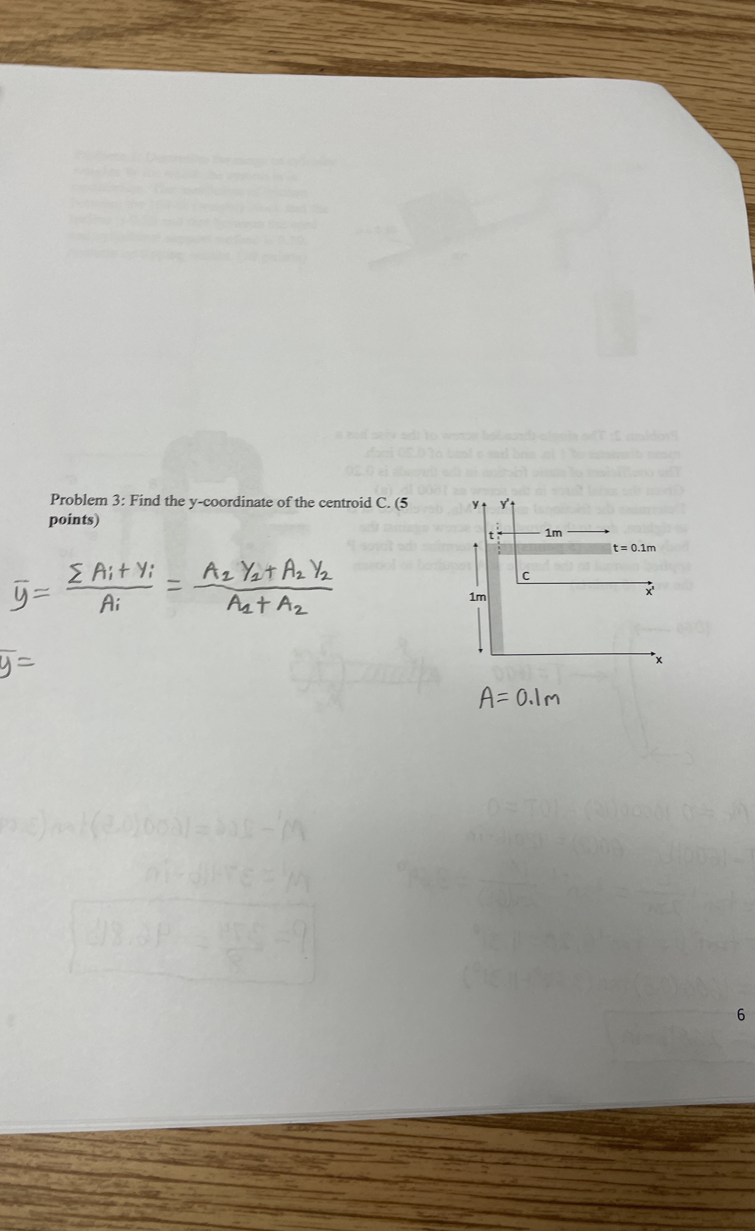 Problem 3 : Find the y - coordinate of the