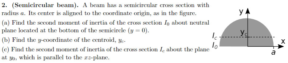 2 . ( Semicircular beam ) . A beam has a