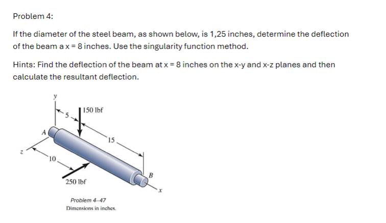 If the diameter of the steel beam, as shown