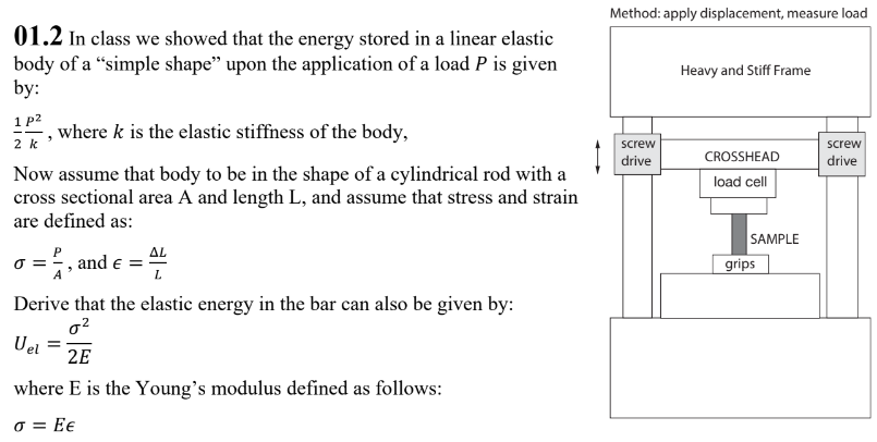 0 1 . 2 In class we showed that the energy stored