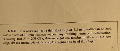4 . 1 8 6 It is ohserved that a thin steel strip