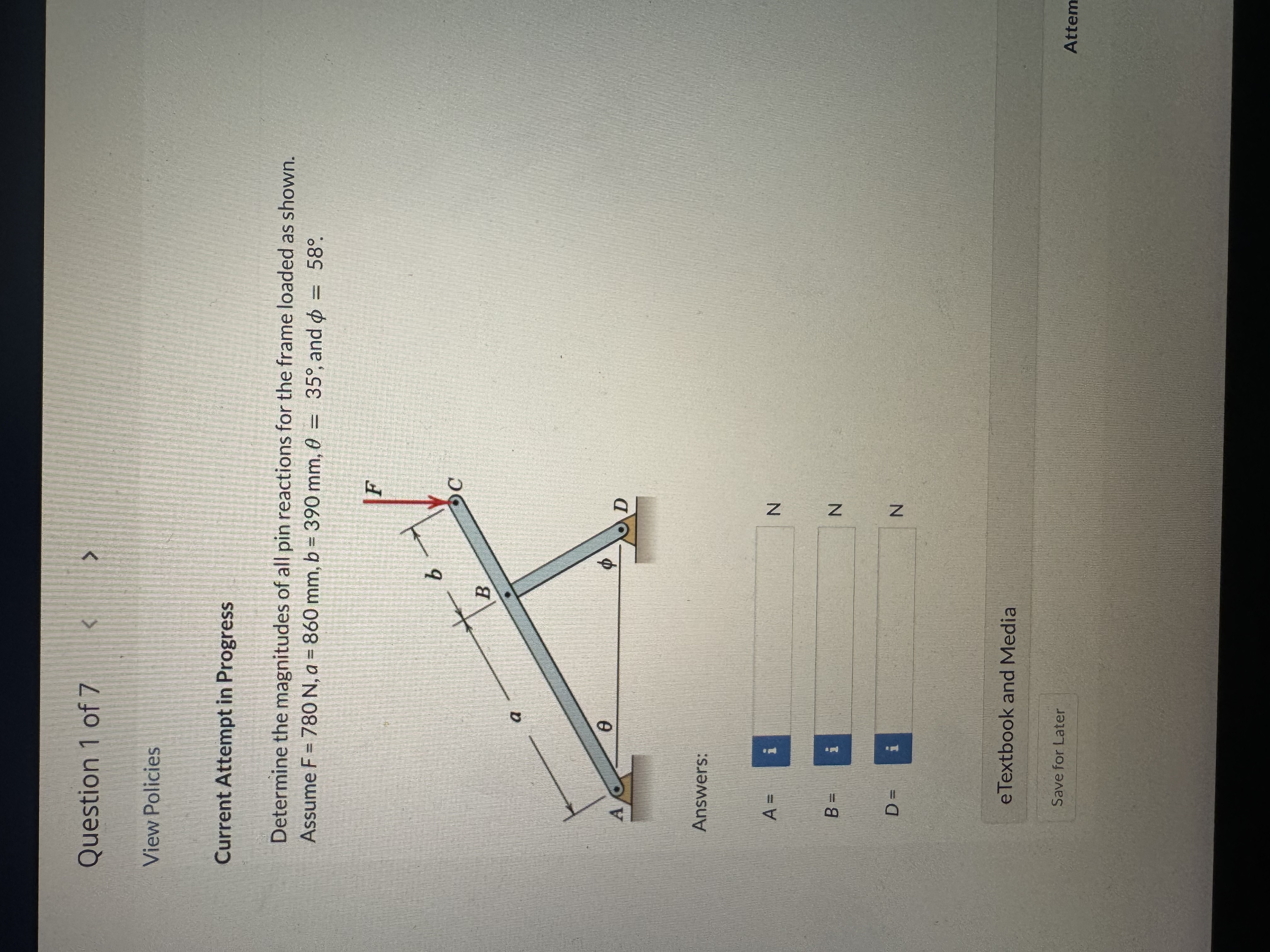 Question 1 of 7 View Policies Current Attempt in