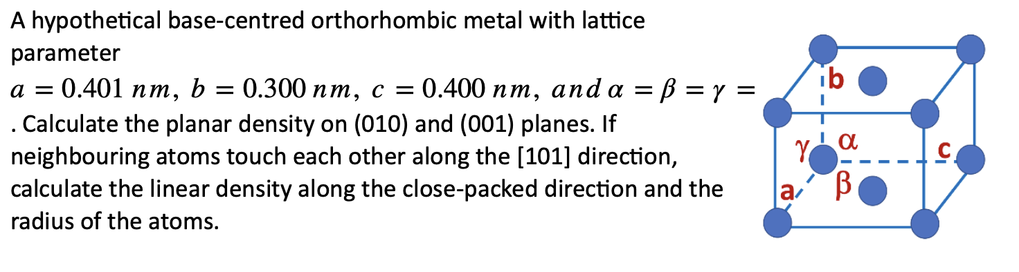 A hypothetical base - centred orthorhombic metal