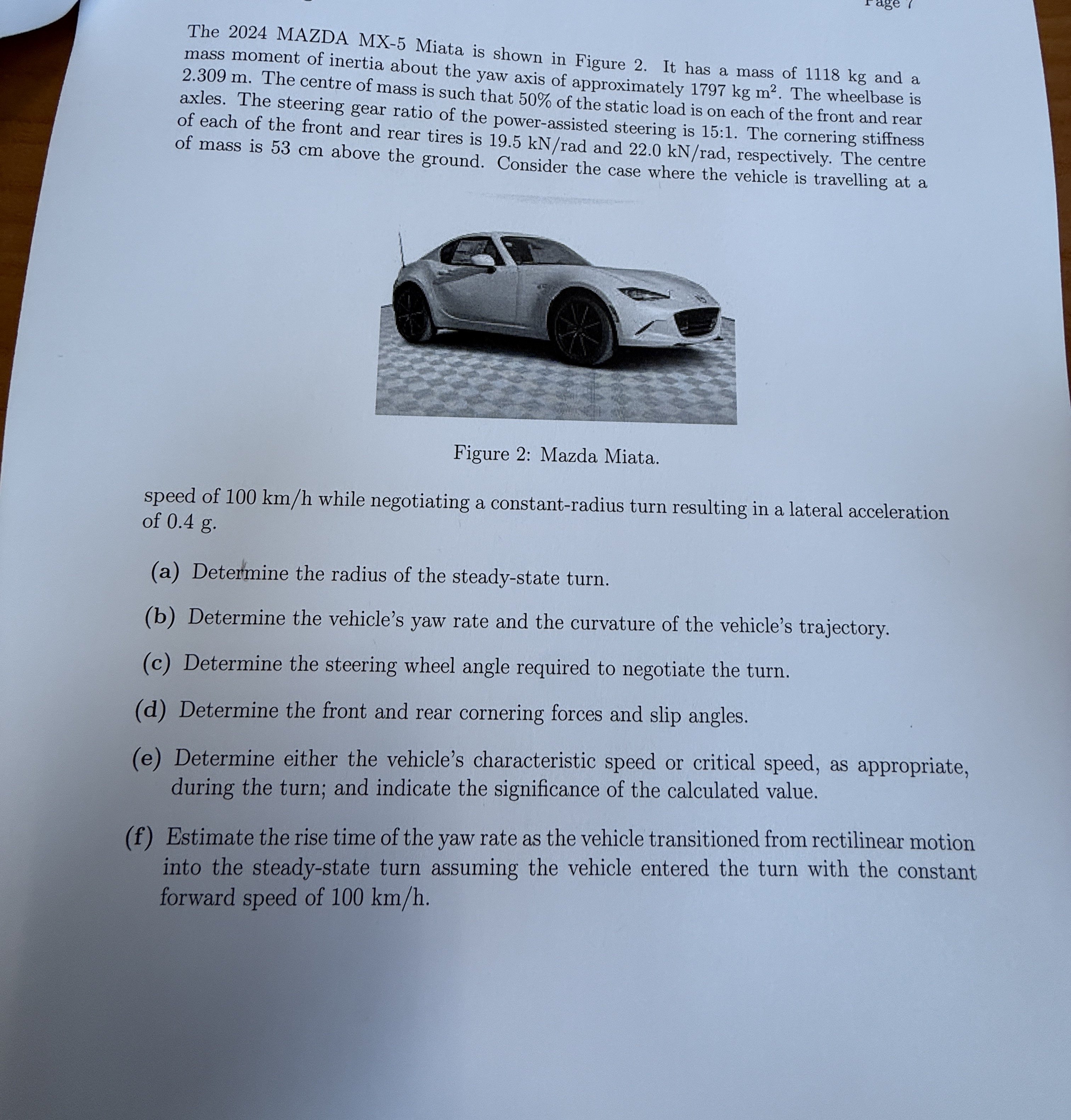 The 2 0 2 4 MAZDA MX - 5 Miata is shown in Figure
