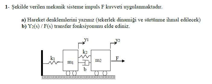 1 - ekilde verilen mekanik sisteme impuls F