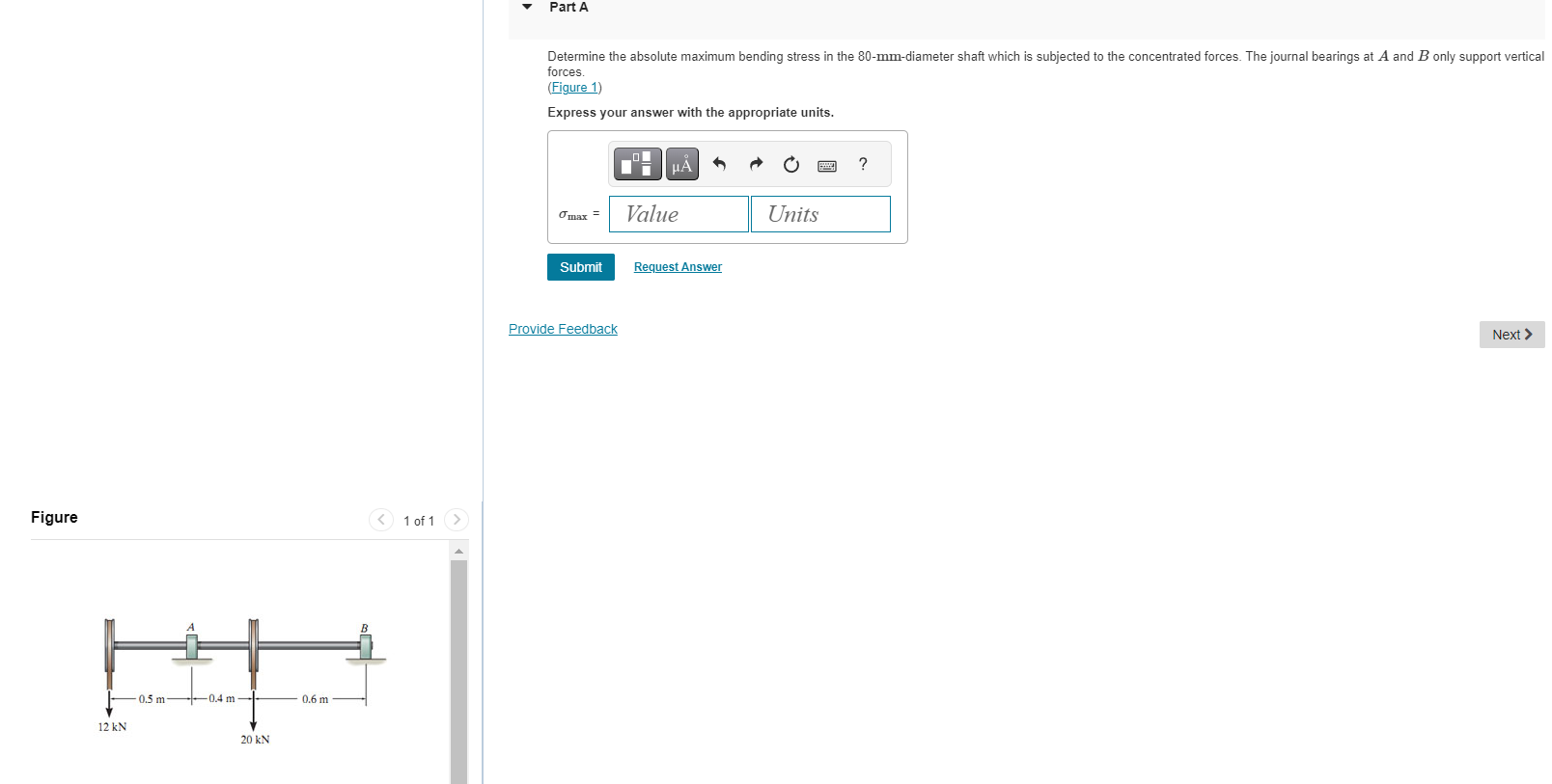 Part A Determine the absolute maximum bending