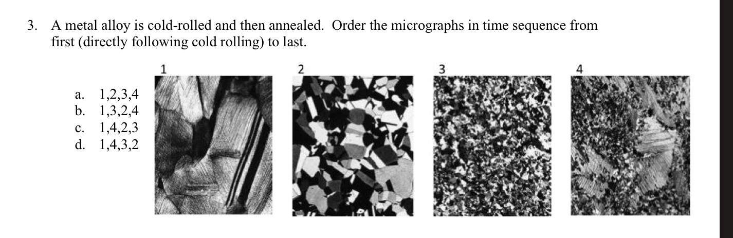 A metal alloy is cold - rolled and then annealed.