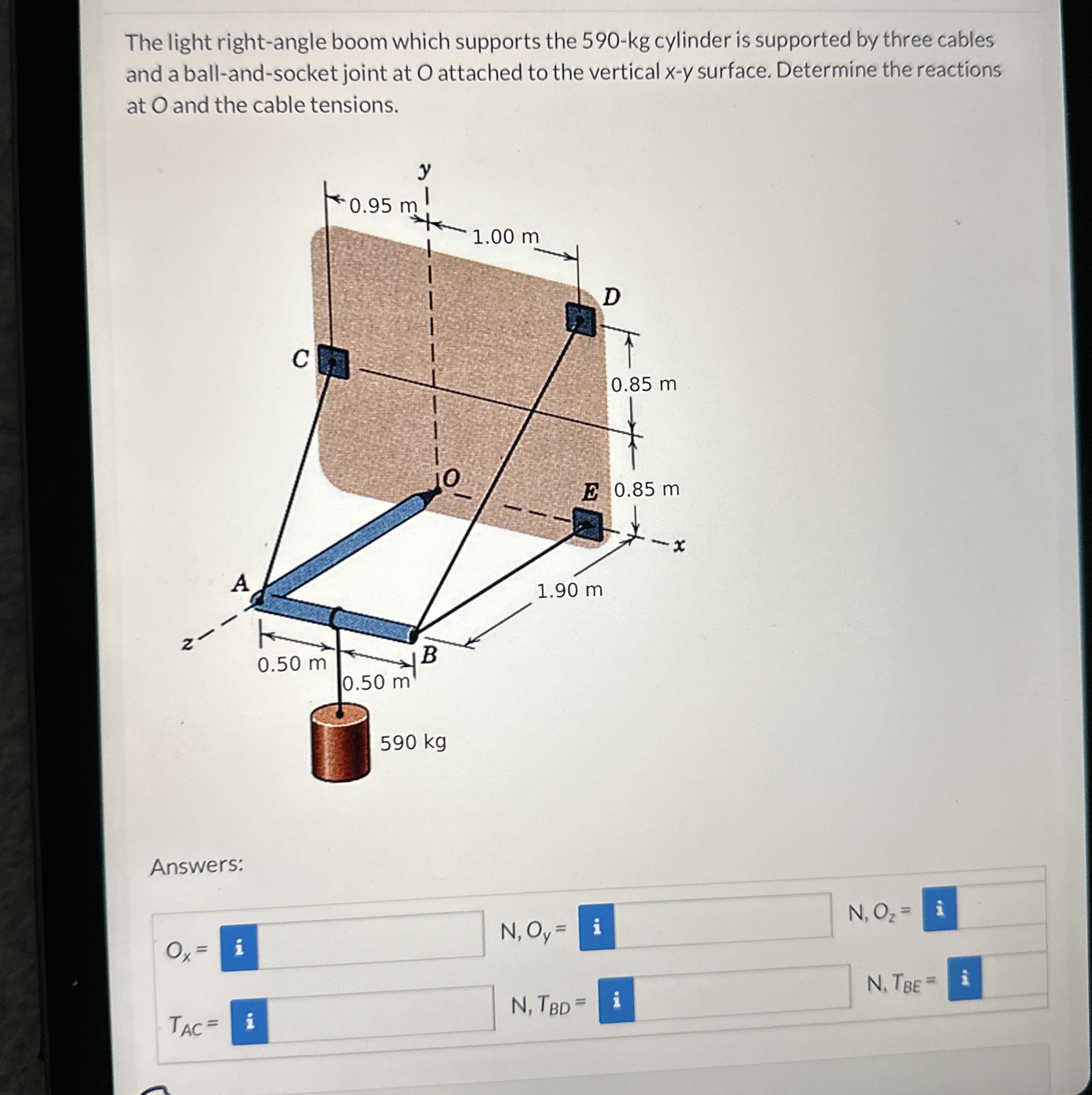 The light right - angle boom which supports the 5