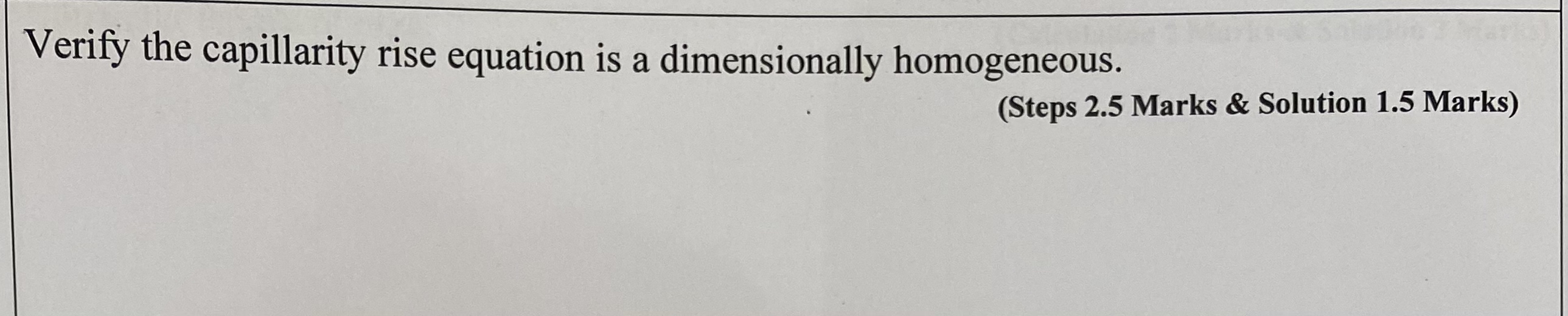 Verify the capillarity rise equation is a