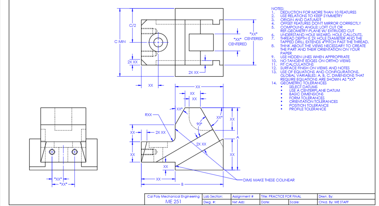Can you please construct the part with dummy