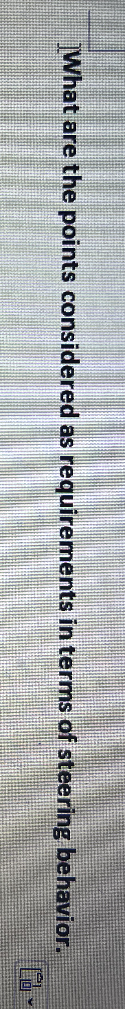 What are the points considered as requirements in