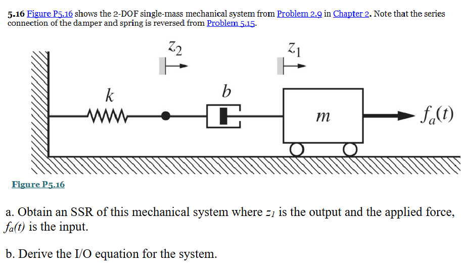 5 . 1 6 Figure P 5 . 1 6 shows the 2 - DOF single