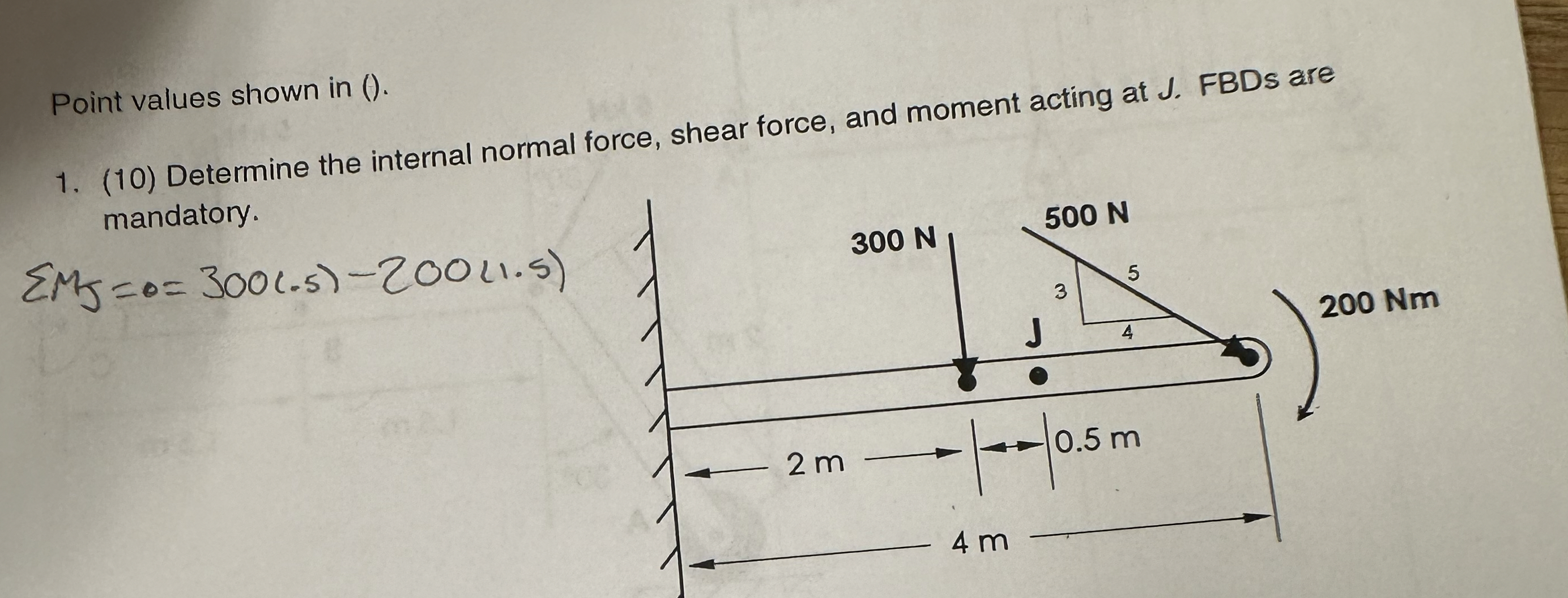 Point values shown in ( ) . ( 1 0 ) Determine the
