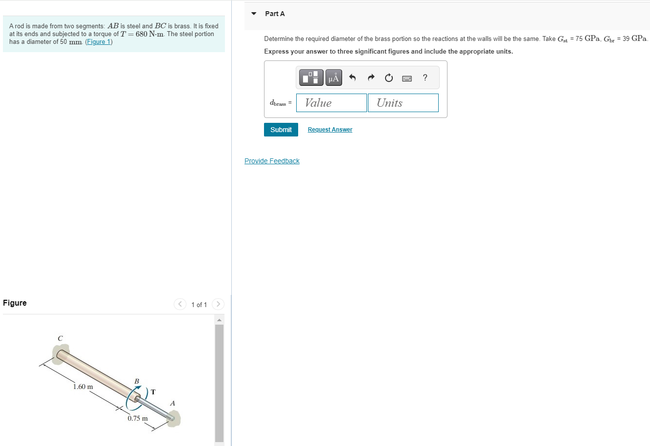 A rod is made from two segments: A B is steel and