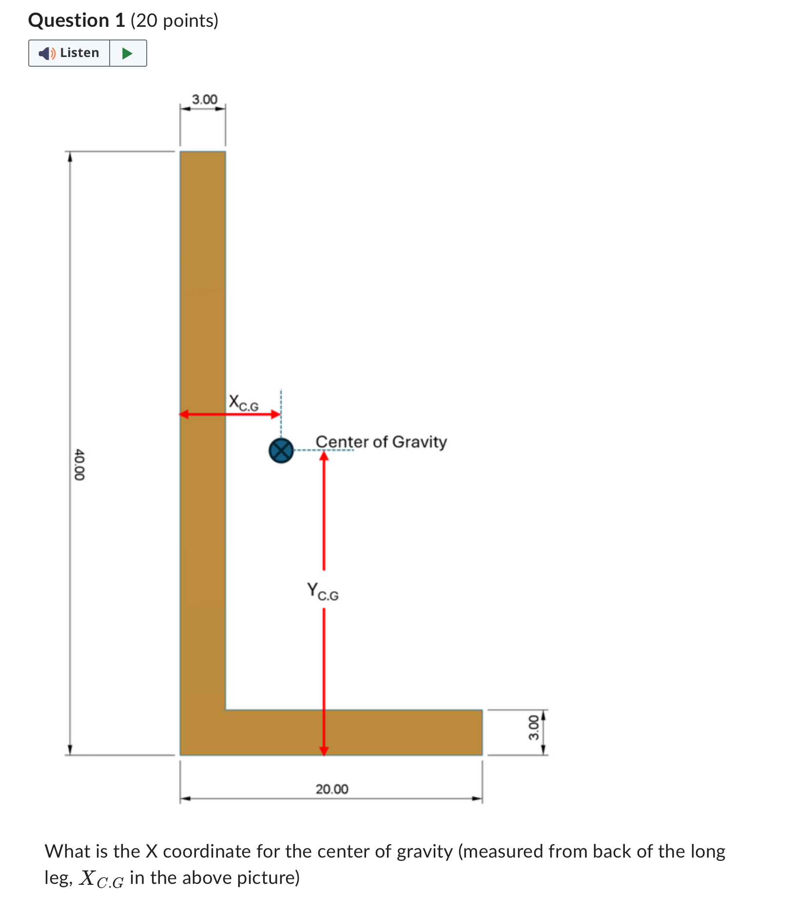 Question 1 ( 2 0 points ) What is the x
