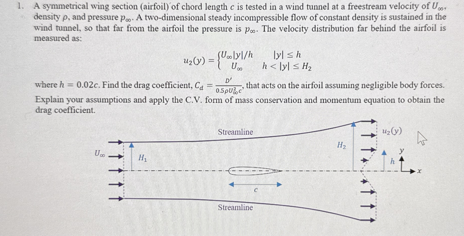 A symmetrical wing section ( airfoil ) of chord
