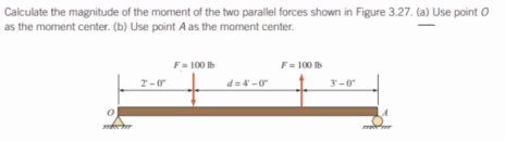 Calculate the magnitude of the moment of the two
