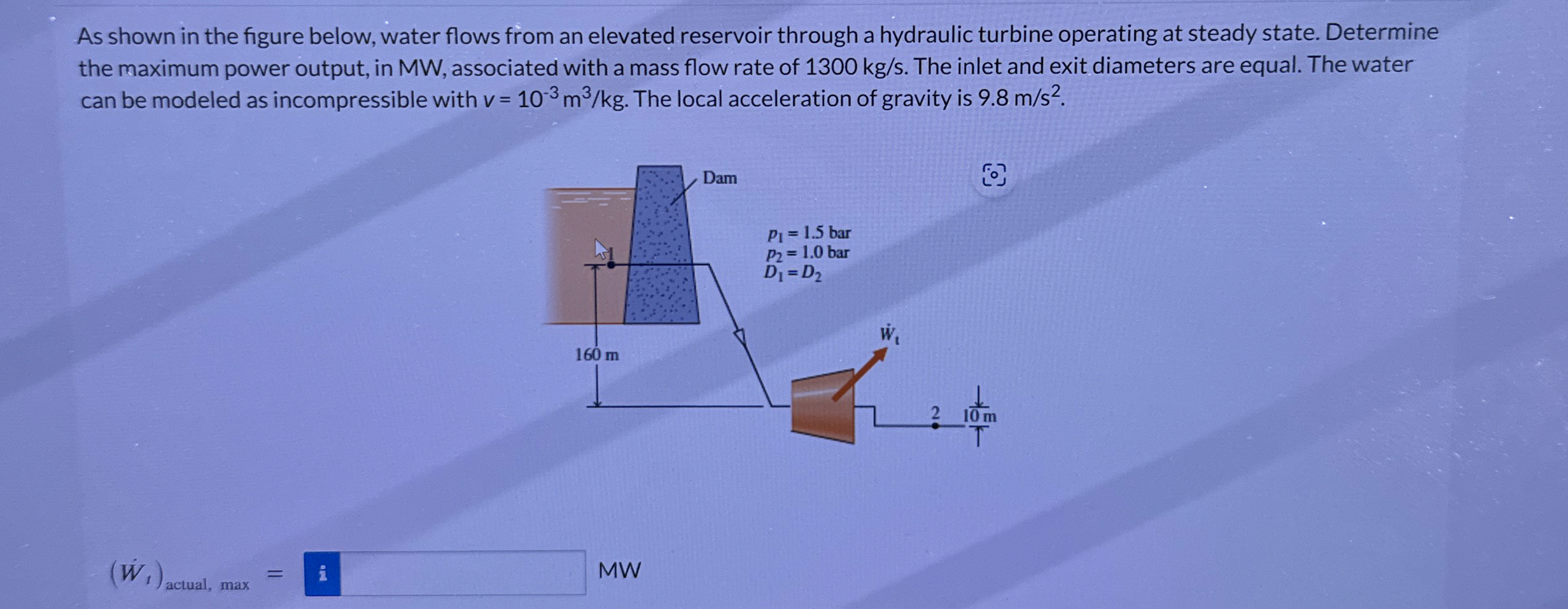 As shown in the figure below, water flows from an