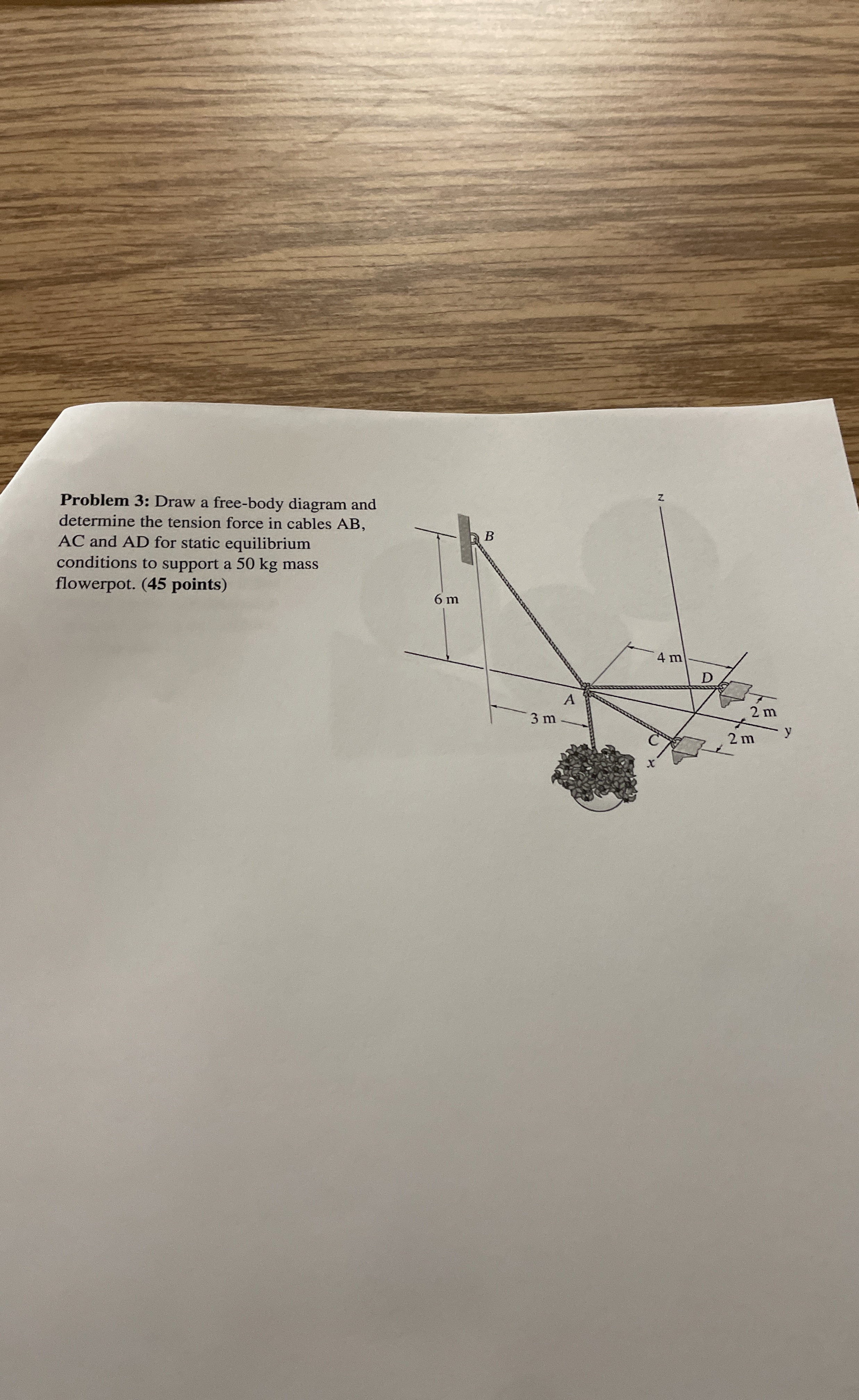 Problem 3 : Draw a free - body diagram and
