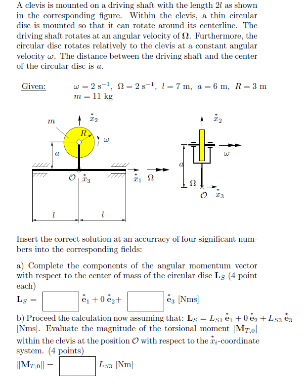 A clevis is mounted on a driving shaft with the