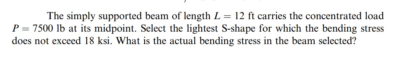 The simply supported beam of length \ ( L = 1 2 \