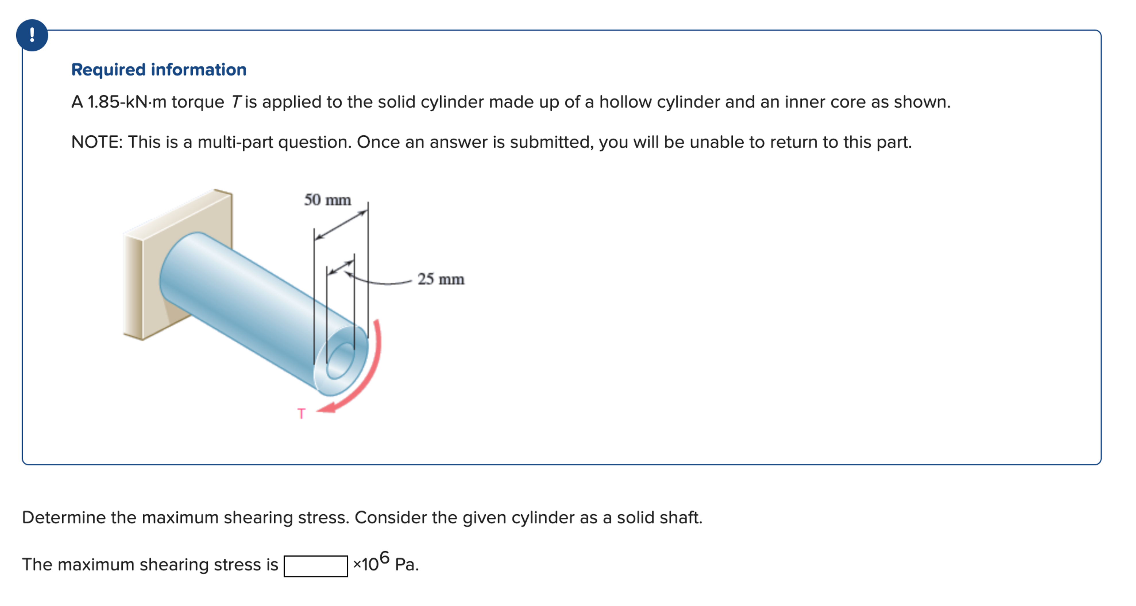 Required information A 1 . 8 5 - k N * m torque T