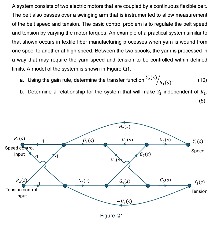 A system consists of two electric motors that are