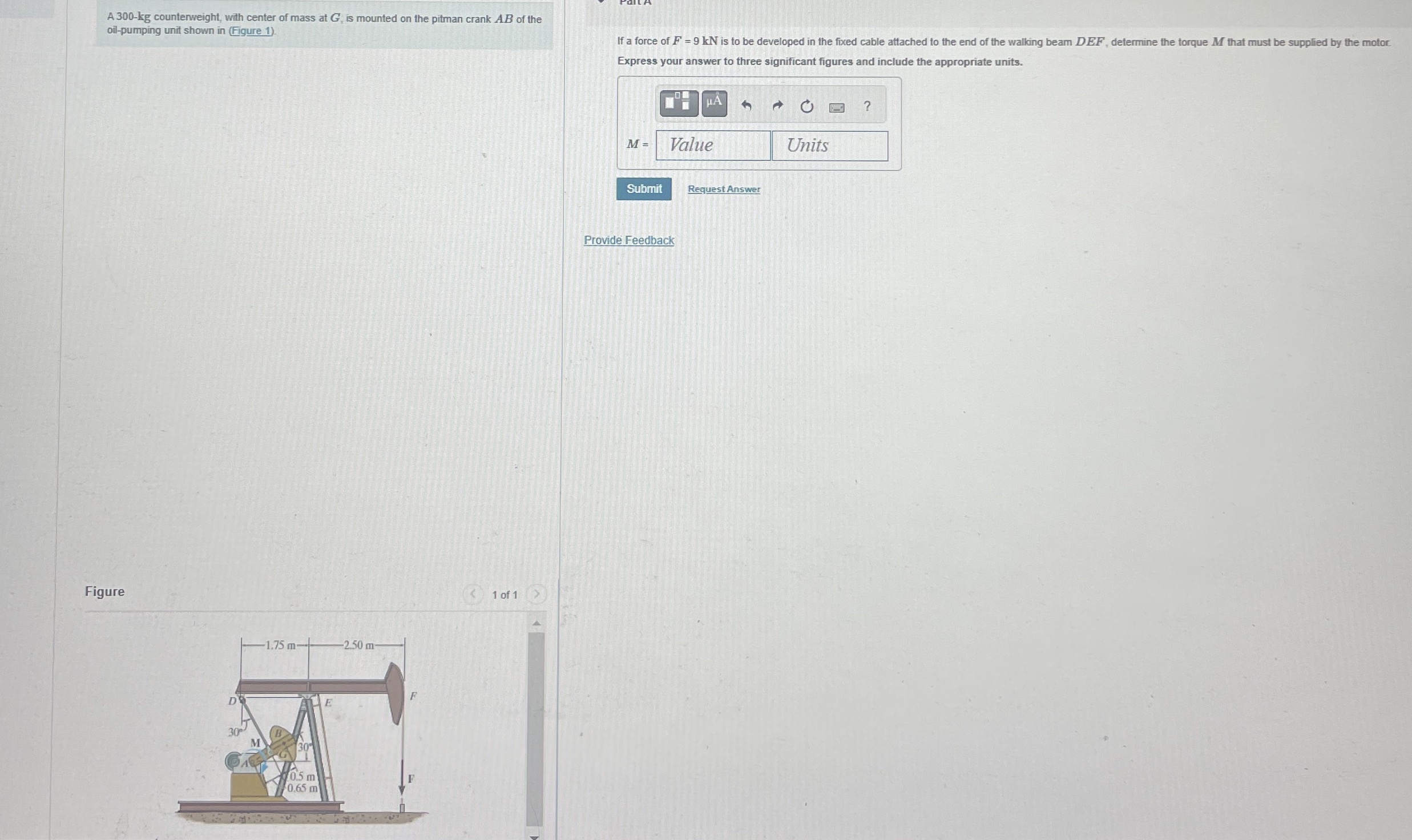 A 3 0 0 - k g countenweight, with center of mass